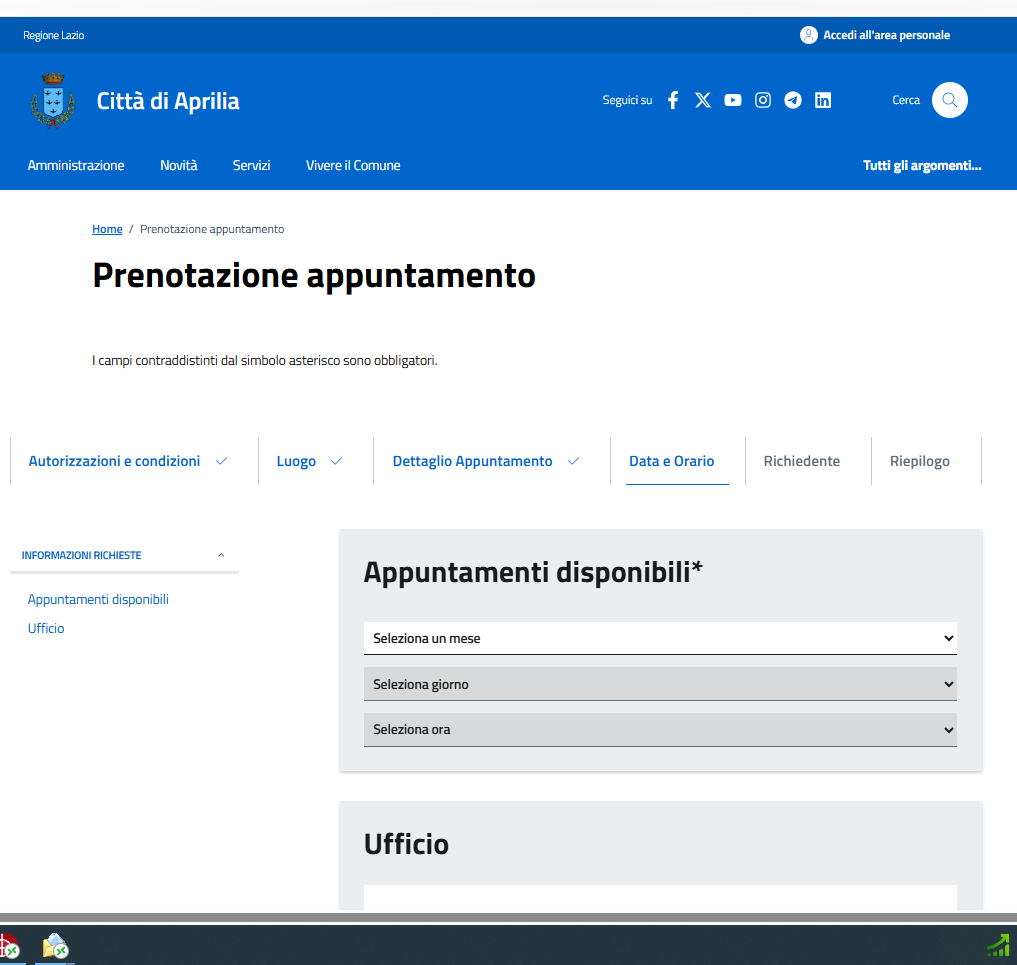 Selezionedataorario
